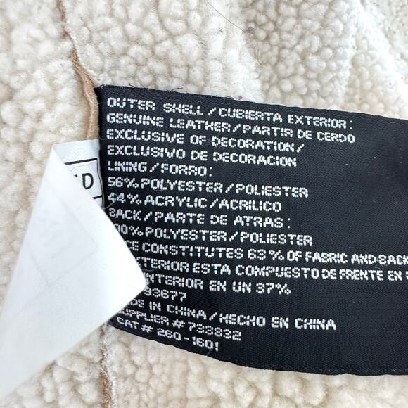 Vintage St John's Bay Women Suede L Embroider Shearling Jacket Penny Lane Floral - Picture 10 of 12